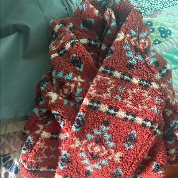 Love Tree Red and Blue Sherpa Jacket - Picture 4 of 5